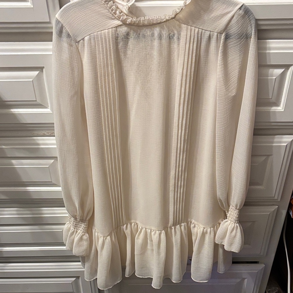 Reiss ivory drop waist dress